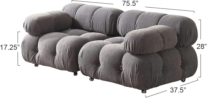 Creative Co-Op Mimosa Modular Bread Loveseat Sofas