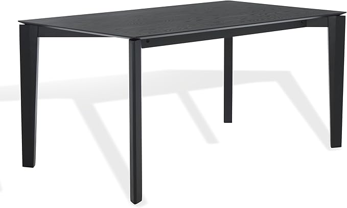 SAFAVIEH Couture Collection - Alyssamarie Black Rectangle Wood Dining Table, Modern Tapered Leg Design (SFV6715B)