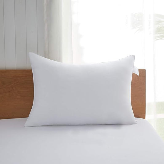 Acanva Hotel Quality Bed Pillows for Sleeping,Premium 3D Plush Fiber-Reduces Neck Pain,Breathable Cooling Cover Skin-Friendly, Standard (Pack of 1), White