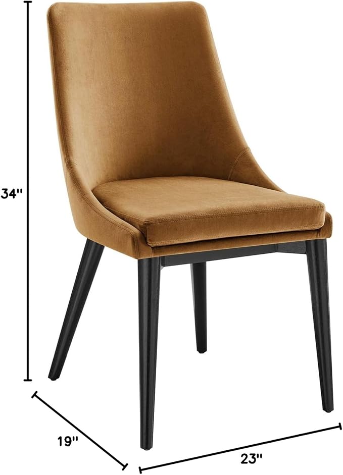Modway EEI-5009-COG Viscount Performance Velvet Dining Chair, Cognac