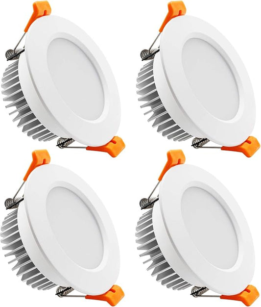 YGS-Tech 3.5 Inch LED Recessed Lighting, Dimmable Downlight 7W(55W Halogen Equivalent), CRI80, 3000K Warm White, Ceiling Light with LED Driver(4 Pack)