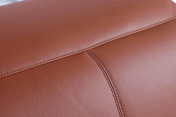 BlackJack Furniture Venice Top Grain Italian Leather Power Recline 5 Piece Sofa - 134" Theater Seating Modern Couch for Living Room Apartment Lounge Home with Adjustable Headrests & USB Port, Camel
