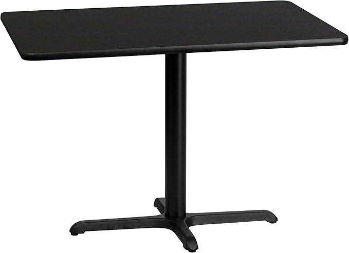 Flash Furniture 30'' x 42'' Rectangular Black Laminate Table Top with 23.5'' x 29.5'' Table Height Base