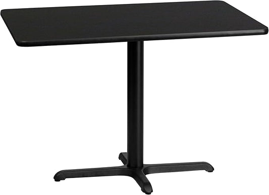 Flash Furniture 30'' x 42'' Rectangular Black Laminate Table Top with 23.5'' x 29.5'' Table Height Base