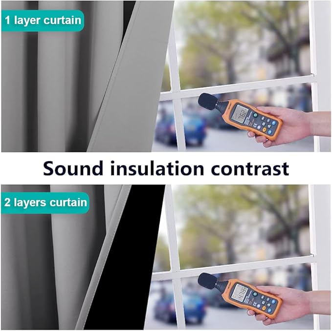 NICETOWN 100% Blackout Curtains with Black Liners, Rod Pocket & Back Tab Thermal Insulated 2-Layer Lined Drapes, Energy Efficiency Window Draperies for Bedroom (Silver Grey, 2 Panels, 52" W by 63" L)