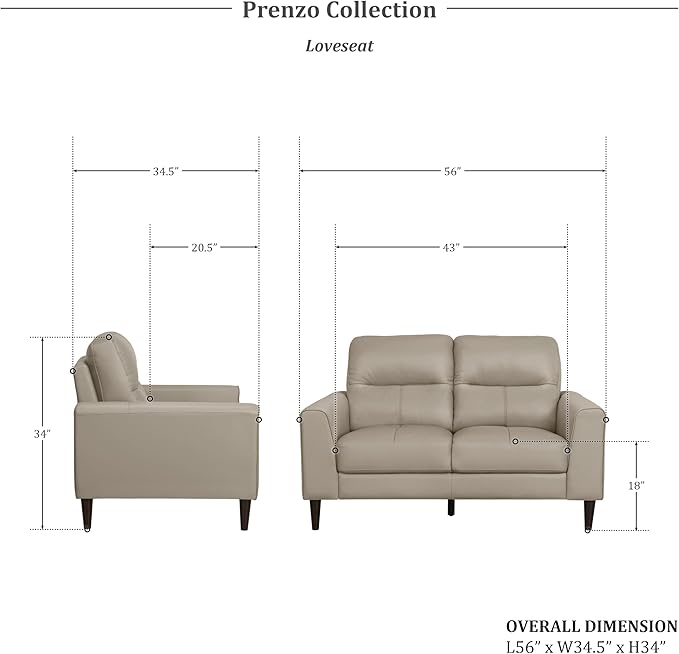 Lexicon 3 Piece Living Room Furniture Sets,Top Grain Leather Match Living Room Sofa Set, Track Arms, Solid Wood Legs, Comfy Couches Including Chair, Loveseat & Sofa, 3 Pieces, Latte