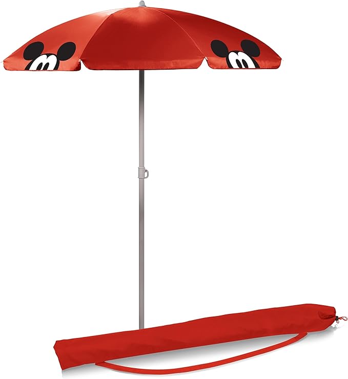 PICNIC TIME Outdoor Canopy Sunshade Beach Umbrella 5.5', Small Patio Umbrella, Beach Chair Umbrella