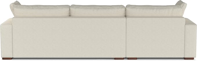 SIMPLIHOME Charlie Left-Facing Sectional Sofa in 100% Recycled Polyester Tightly Woven Performance Fabric, Cream, 122-inches Wide, Handcrafted Contemporary Style L-Shaped Couch with Chaise