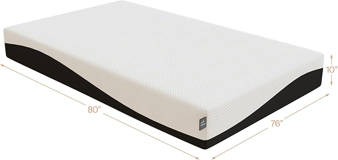 Life Balance King Size Mattress 10 Inch, Cooling Gel Memory Foam Mattress for Back Pain, Motion Isolation, Pressure Relief, Fiberglass Free, CertiPUR-US Certified, Medium Firm Mattress in a Box