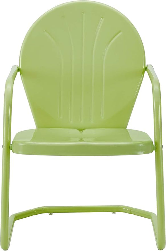 Crosley Furniture Griffith Outdoor Chair, Retro Metal Patio Chairs for Dining, Porch, Deck, Balcony, Key Lime