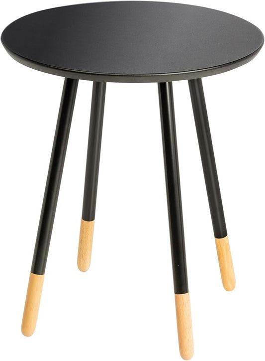 Honey-Can-Do Side Table, Small End Table, Tall Nightstand for Living Room, Bedroom, Office, Bathroom, Black