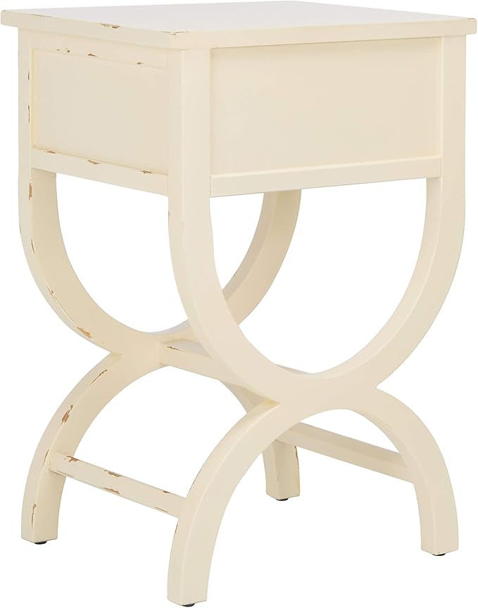 Safavieh American Homes Collection Maxine Vintage Cream Accent Table,Vanilla