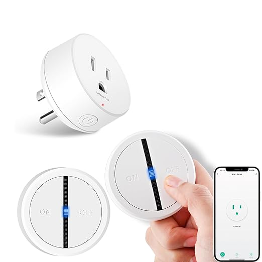 Greencycle Smart Wireless Remote Control Outlet Plug,WiFi Outlets for Household,On Off Smart Outlets Switch Compatible with Tuya,Alexa and Google Assistant,Timer Outlet,No Wiring,White,2SW+1Outlet