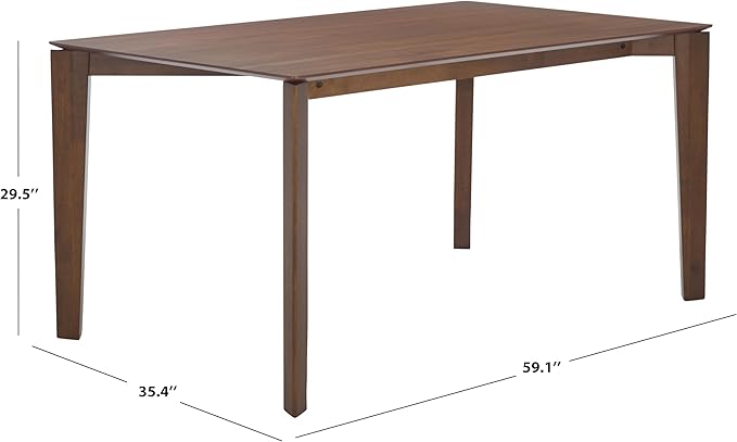 SAFAVIEH Couture Collection - Alyssamarie Walnut Rectangle Wood Dining Table, Modern Tapered Leg Design (SFV6715A)