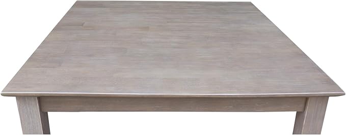 International Concepts Solid Wood Top Table - Counter Height, Washed Gray Taupe