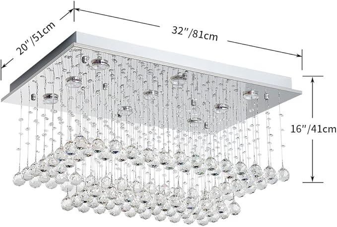 Saint Mossi K9 Crystal Chandelier Light Fixture with 9 Lights and 2-Tier,Modern Flush Mount Ceiling Light Fixtures Modern Chandelier for Bedroom,Dining Room,Livingroom,L32 x W20 x H16