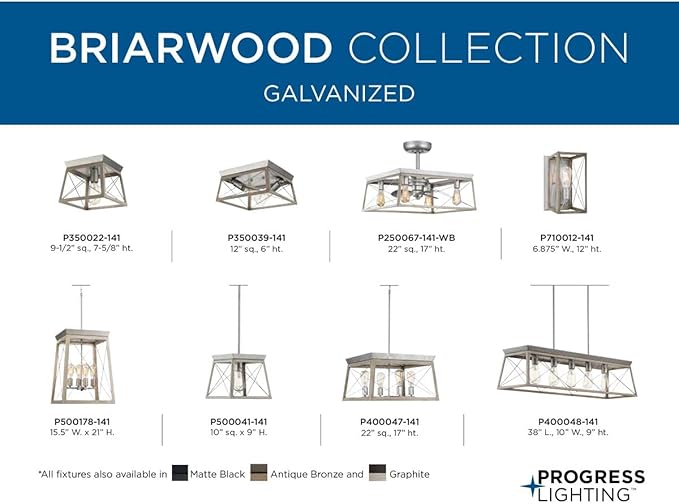 Progress Lighting P400048-141 Briarwood Chandeliers, Galvanized