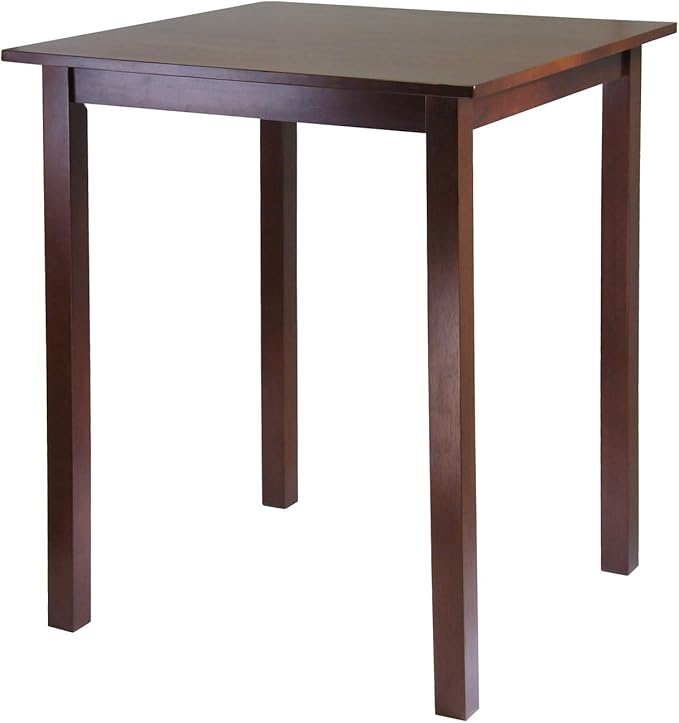Winsome Wood Parkland 3-Pc High Table with 29" Square Leg Stools Walnut