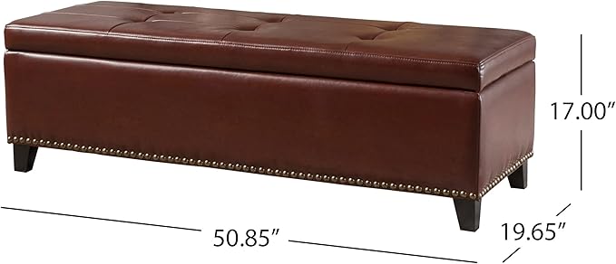 Christopher Knight Home Gavin Storage Ottoman, Foggy Brown
