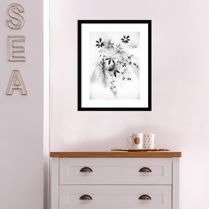 Amanti Art Framed Wall Art Print 21x17 Natural Floral Veil by Teis Albers, Nature Wall Art, Modern Contemporary Decor, Small Poster Painting Artwork for Living Room, Bedroom, Bathroom, Kitchen,