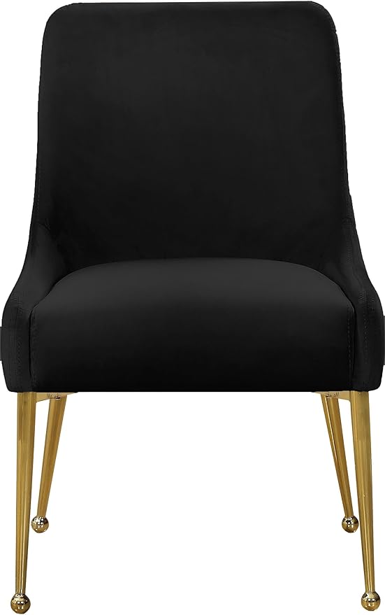 Meridian Furniture Owen 19.5" H Velvet Dining Chair in Black (Set of 2)