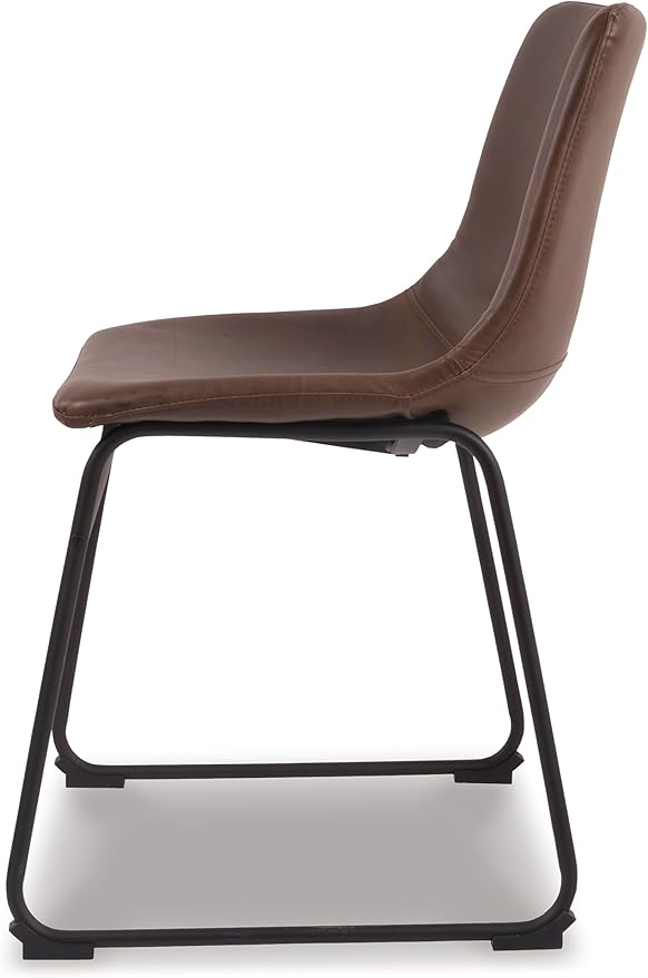 Signature Design by Ashley Mid Century Centiar 18.75" Dining Bucket Chair, 2 Count, Black and Brown