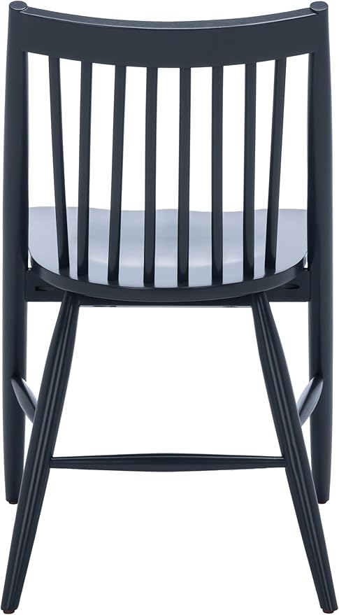 SAFAVIEH Home Collection Wren Dark Grey Windsor Spindle Solid Wood Dining Chair Set of 2 (Fully Assembled)