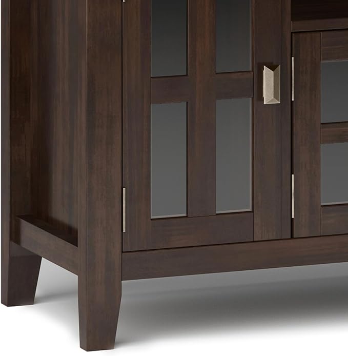 SIMPLIHOME Artisan TV Stand - 53 inch Wide Solid Wood Tall Media Console in Russet Brown, Contemporary Entertainment Center for Living Room for TVs up to 60 Inches with Drawers and Cable Management