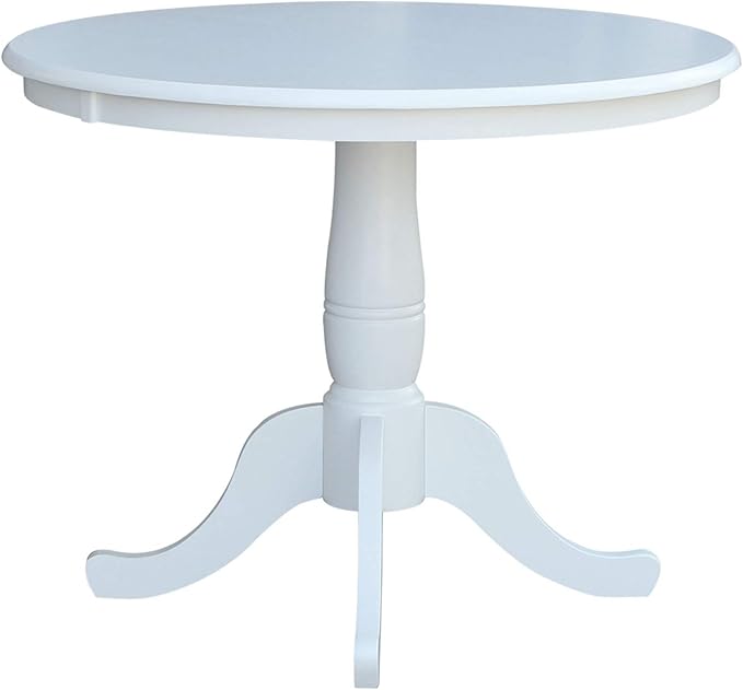 Whitewood Industries International Concepts 36" Round Top Pedestal Table, White