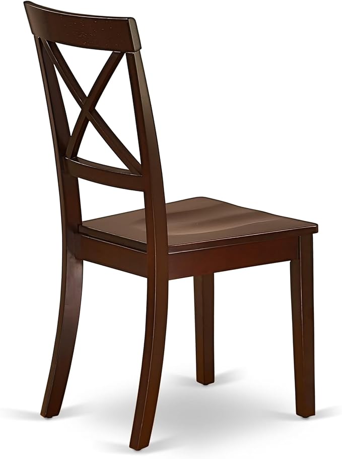 East West Furniture ANBO3-MAH-W 3 Piece Dining Set Contains a Round Kitchen Table with Pedestal and 2 Dining Chairs, 36x36 Inch, Mahogany