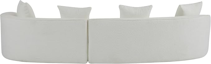 Christopher Knight Home Braebt 126" Modular Sofa with 4 Throw Pillows, Curved 5-Seater Large Sofa Couches, Comfy Upholstered Sectional Cloud Couch for Living Room, Study, No Assembly Required, Beige