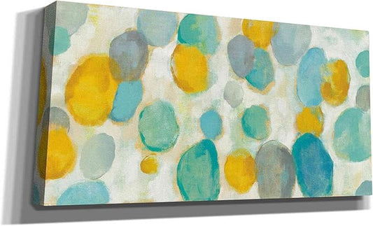 Epic Graffiti 'Painted Pebbles' by Silvia Vassileva, Canvas Wall Art, 60"x30"