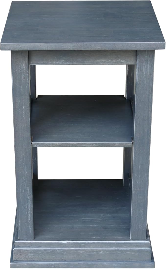 International Concepts Hampton Wood Accent Table with Shelves in Heather Gray
