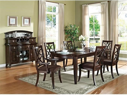 Acme Keenan Wooden Dining Table with Leaf in Dark Walnut