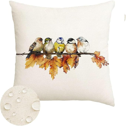 RABUSOFA Fall Outdoor Pillow Covers 18x18 Inch Waterproof Outdoor Thanksgiving Maple Leaf Decor Pillow Cases Polyester Fall Decoration for Home Couch