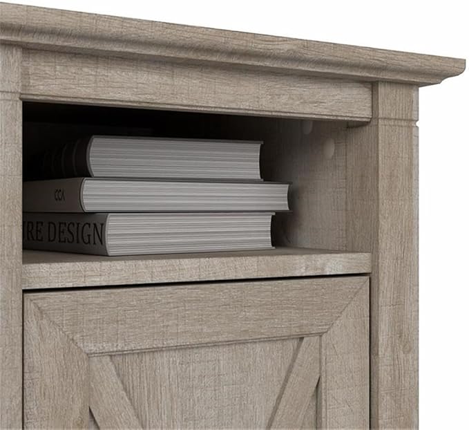 Bush Home Key West Nightstand with Door in Washed Gray