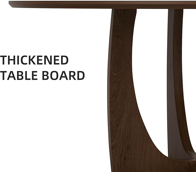 Casaphoria 59" Round Dining Table for 8 with Scratch-Resistant Top & Cross Arched Legs – Modern Farmhouse Kitchen Table for Dining Room, Living Room, Bar, Easy Assembly, Walnut