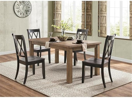 Homelegance Janina Dining Room Chairs Set of 2, Modern Farmhouse Dining Chairs Set of 2, Solid Wood, X Cross Back, Traditional Modern Ranch Style Kitchen for Table, Armless, Easy Assembly, Black