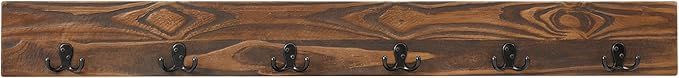 Alaterre Furniture Pomona Entryway Organizer – Modern Rustic 48-Inch Solid Wood Bench & Wall Mounted Coat Hook Set – Space-Saving Mudroom & Hallway Storage for Jackets, Bags & Shoes (Rustic Brown)