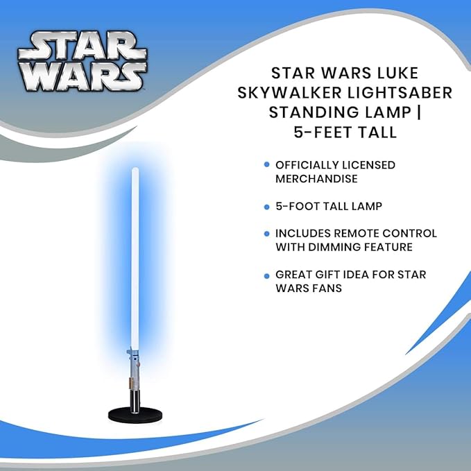 Star Wars Luke Skywalker Lightsaber Floor Lamp | Mood Light | 5-Feet Tall