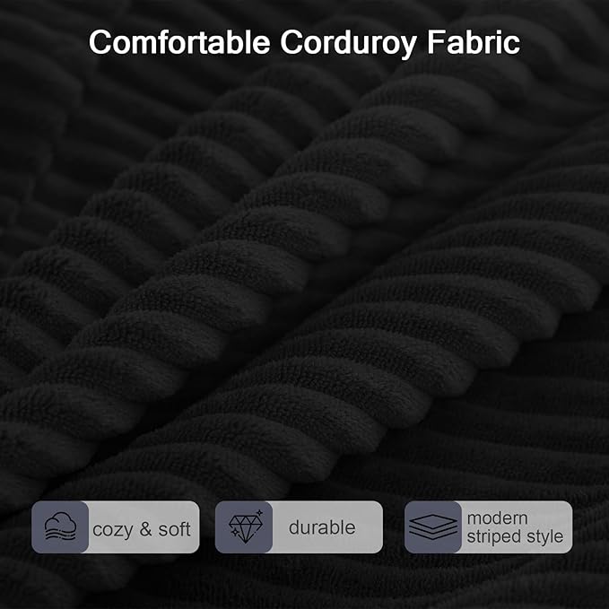 COMAX Boneless Couch, Futon Sofa Bed Couches Versatile Queen for Living Room, 79" 4 in 1 Convertible Sleeper Corduroy Couch Foam in a Box, Foldable Fold Out Floor Mattress No Assembly Required, Black
