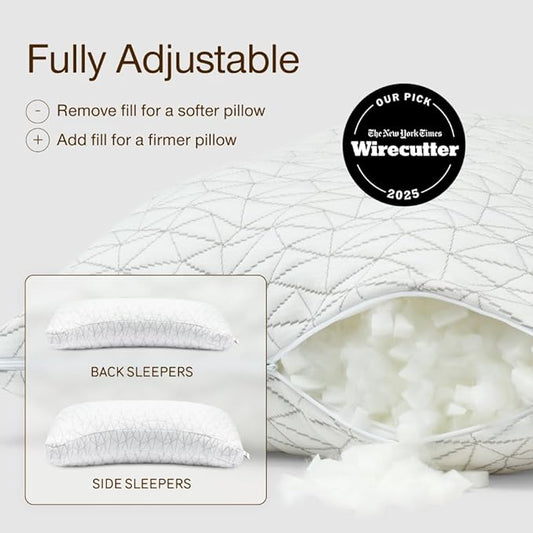 Coop Home Goods Original Crescent Adjustable Pillow, King Bed Pillows for Shoulder, Neck & Head Support, Crescent Foam Pillows - Medium Firm for Back & Side Sleeper, CertiPUR-US/GREENGUARD Gold