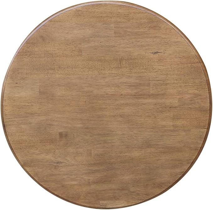IC INTERNATIONAL CONCEPTS 30" Round Top Solid Wood Pedestal Table in Hickory/Washed Coal - Counter Height