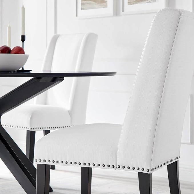 Modway EEI-2748-WHI-SET Baron Dining Chair Fabric Set of 2, White