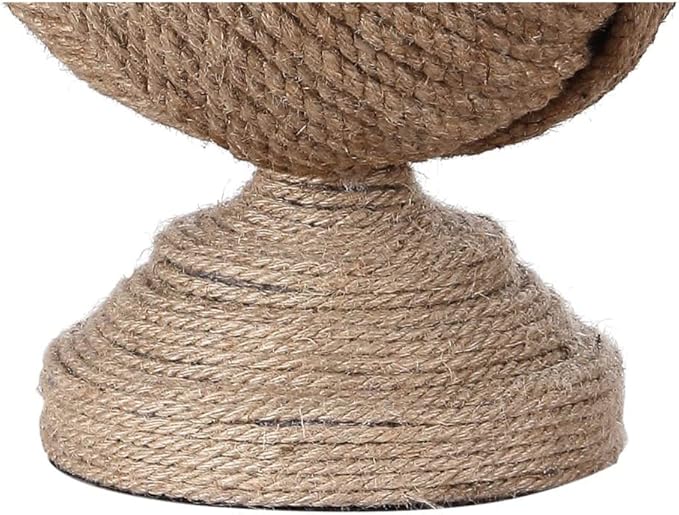 JONATHAN Y 24" Brown Monkey's Fist Knotted Rope LED Table Lamp, Coastal Farmhouse Nautical Lamp for Living Room Bedroom, Gray Linen Shade, UL Listed, LED Bulb Included JYL1005A