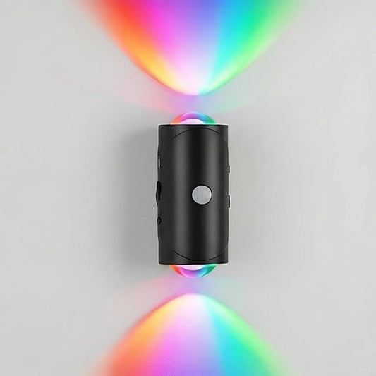 Rechargeable Motion Sensor Wall Sconce, Battery Operated Indoor Night Light with Magnetic Mount, RGB Colorful LED Ambient Lighting for Hallway, Stairs, Bathroom & Kids Room (USB-C)
