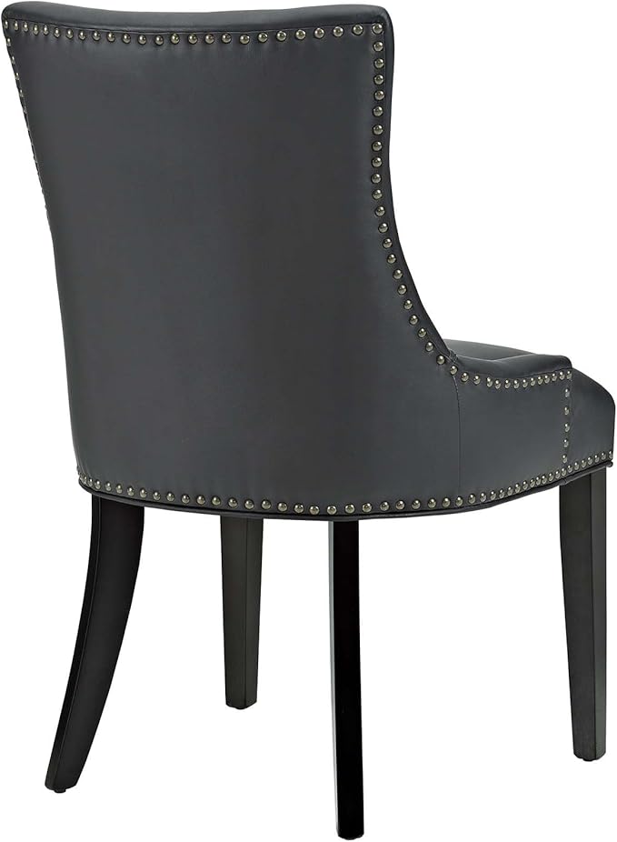 Modway MO- Marquis Modern Faux Leather Upholstered with Nailhead Trim, Dining Chair, Black