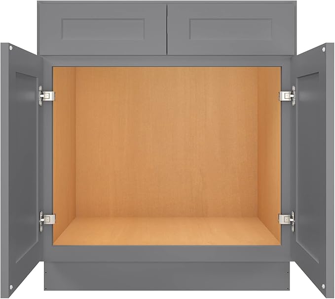 LOVMOR Kitchen Sink Base Cabinet, Unassembled Cabinet, Single Sink Storage Unit, Large Capacity, 24" D*30" W*34-1/2"H