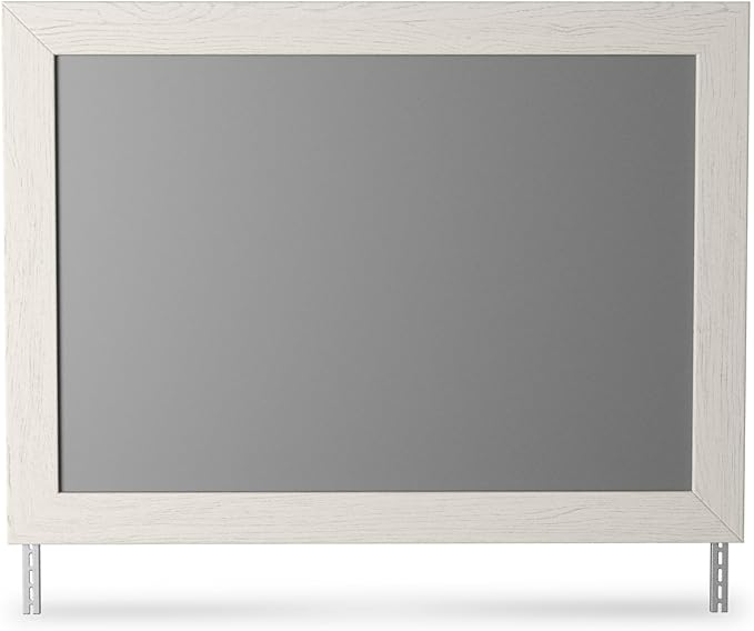 Signature Design by Ashley Stelsie Vintage Smooth-Gliding 6-Drawer Dresser and Mirror with Safety Stop, White
