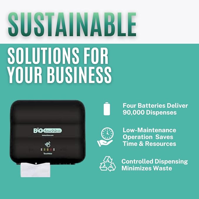 Touchless Wall-Mounted Toilet Paper Dispenser for Bath Tissue | Smart Sensor Toilet Paper Holder Compatible with Two-Ply Toilet Tissue | Home, Industrial & Commercial Restrooms